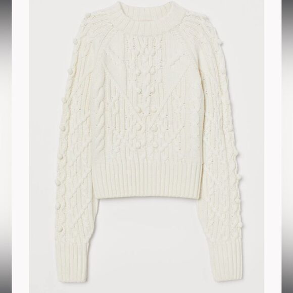 Cable-knit Wool-blend Sweater  - Picture 1 of 7